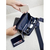 Torba na ramię Stackers Velvet mini granatowa